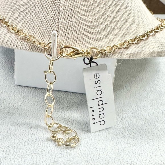 Carol dauplaise Gold Tone Citrine Color Rhinestone Statement Necklace - Picture 4 of 4